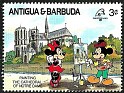 Antigua and Barbuda 1989 Walt Disney 3 ¢ Multicolor Scott 1209. Antigua & Barbuda 1989 Scott 1209 Walt Disney Notre Dame Paris. Subida por susofe